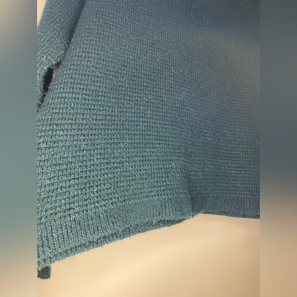 Madewell Waffle Funnel Neck Knit Sweater - Hunter Green - Size M - Picture 2 of 4